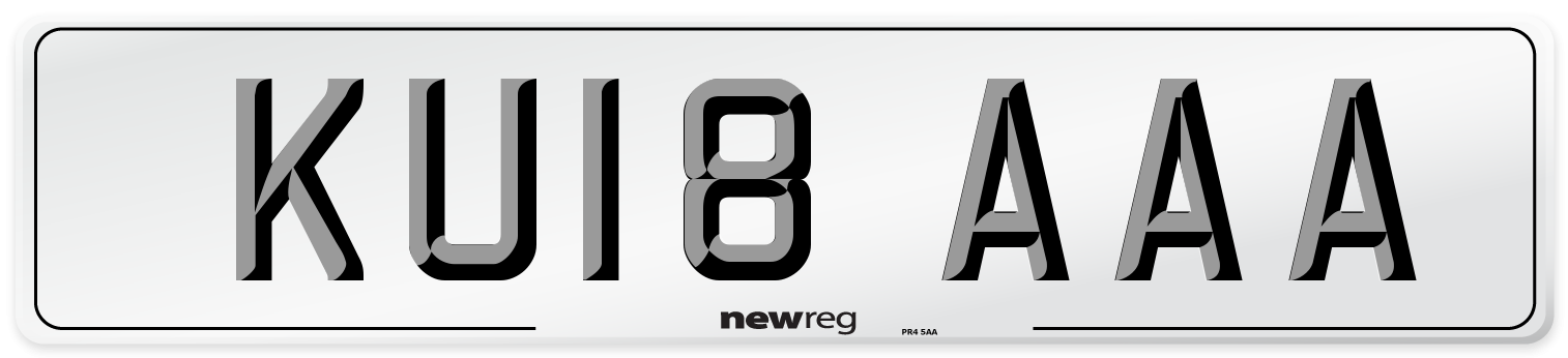 KU18 AAA Number Plate from New Reg